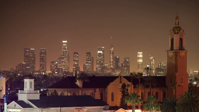  Los Angeles Skyline from Hollywood 02 Time Lapse