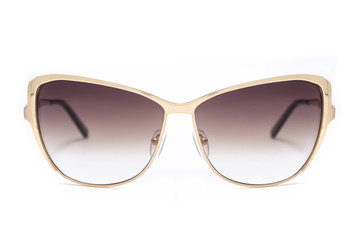 Fototapeta premium women's sunglasses with brown glass isolated on white