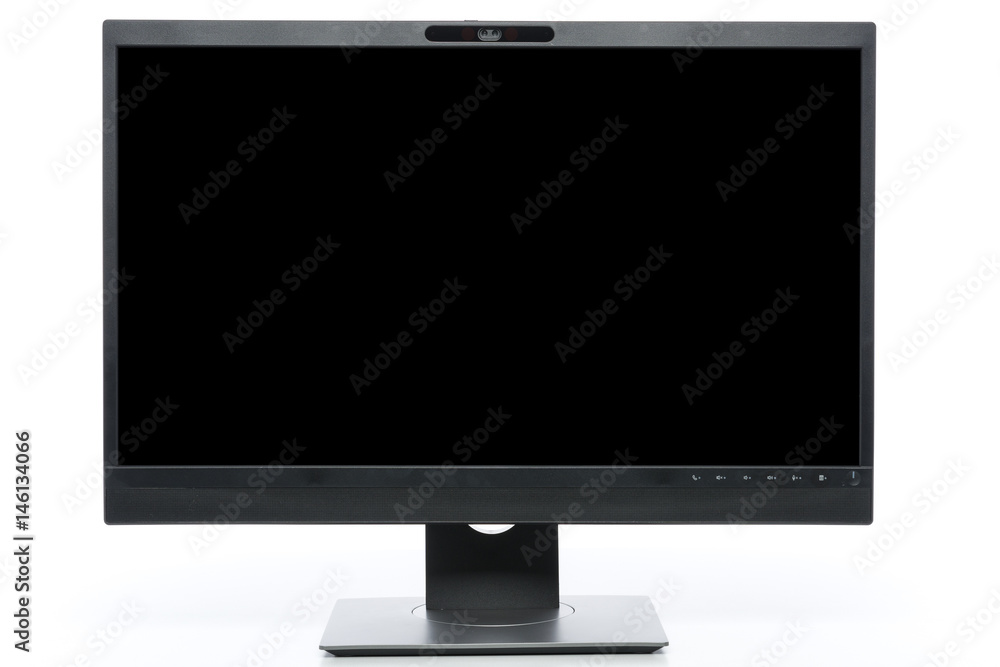 Aufkleber frontal view on modern computer display