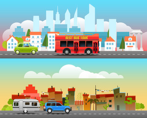 Season travelling. Vector illustration