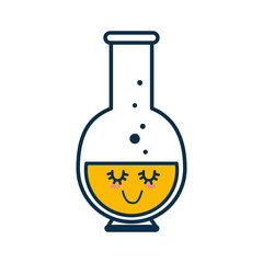 Chemistry flask cartoon icon vector illustration graphic design