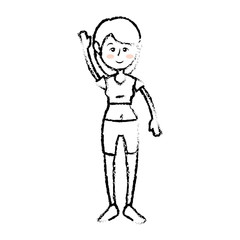 Women fitness cartoon icon vector illustration graphic design