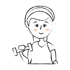 Women fitness cartoon icon vector illustration graphic design