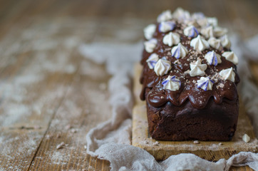 Chocolate cake with avocado banana and chocolate ganache