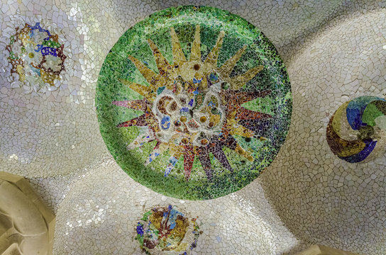 Parc Guell designed by Antoni Gaudi Barcelona, Spain.
