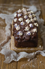 Chocolate cake with avocado banana and chocolate ganache