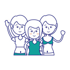 Fitness womens cartoon icon vector illustration graphic design