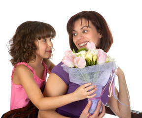Fototapeta na wymiar Flower suprise for mother