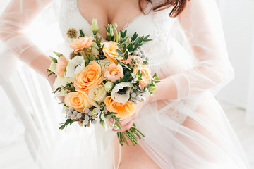 Boudoir bride's morning