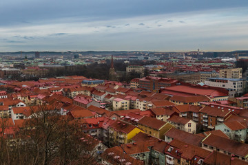 Obraz premium Blue hour scene above the roof tops of Gothenburg Sweden