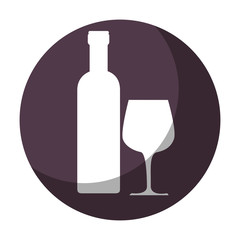 Wine bottle drink icon vector illustration graphic design