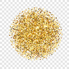 Gold glitter vector texture. Golden sparcle on transparent background. Amber particles. Luxory backdrop.
