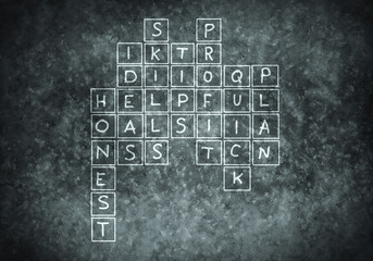 Chalk drawn crossword