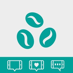 Coffee beans icon  stock vector illustration flat design