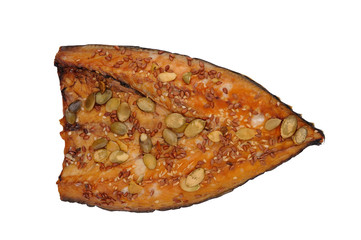 Delicious smoked fish with spices, appetizing