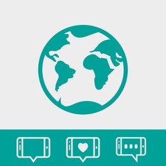 Earth icon stock vector illustration flat design