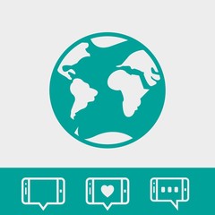 Earth icon stock vector illustration flat design