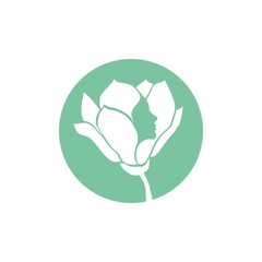 цветок и профиль девушки