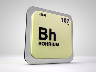 bohrium - Bh - chemical element periodic table 3d illustration