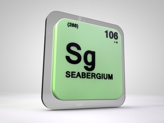 seabergium - Sg - chemical element periodic table 3d illustration