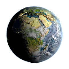Africa on detailed planet Earth