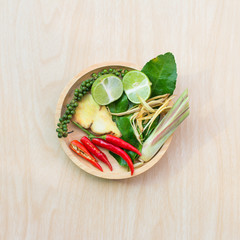 Top view spices, vegetables