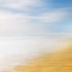 Sea Sky Abstract. A blurred seascape abstract made with panning motion combined with long exposure. 