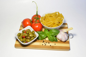 Pasta souce ingredients, Italian rustic cooking