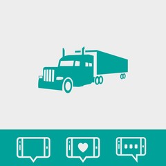 truck icon stock vector illustration flat design