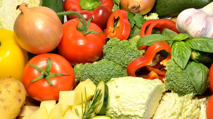 Raw organic vegetables, healthy diet food