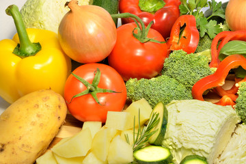 Raw organic vegetables, healthy diet food