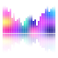 Colorful music equalizer sound wave isolated vector