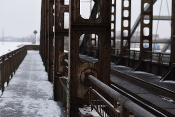 Railbridge across the river Labe, Hradec Kralove, Czech republic