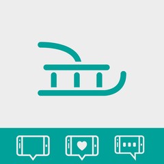 Fototapeta premium sled icon stock vector illustration flat design