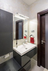 Toilet room in contemporary house.