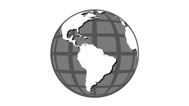 Globe Icon 360. Parallels and Meridians. Seamless Loop.
