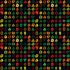 Abstract seamless pattern with hand drawn colorful shapes