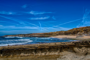 Pedra Branca Beach in Ericeira Portugal.