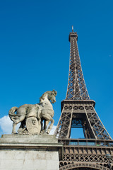 Eiffel Tower with Sculpture