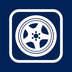 Tires and wheels icons set