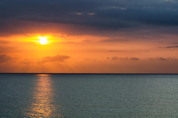 Sunset over sea at Montego Bay, Jamaica. - 146161019