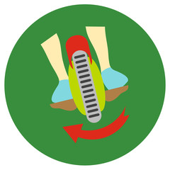 Gyroscope. Vector icons in a flat style on a color road background