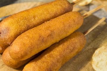Homemade Deep Fried Corn Dogs