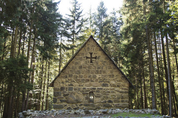 Small ancient church in a forest, Borjomi, Georgia