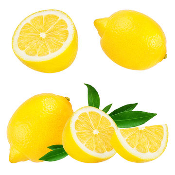 Fresh lemon isolated on white