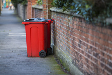 Red dustbin