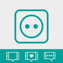 Fototapeta premium Euro socket icon stock vector illustration flat design