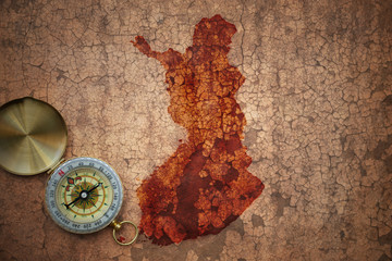 map of finland on a old vintage crack paper