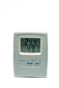 Digital Hygrometer and Thermometer device isolated