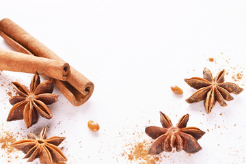 anise stars with cinnamon sticks